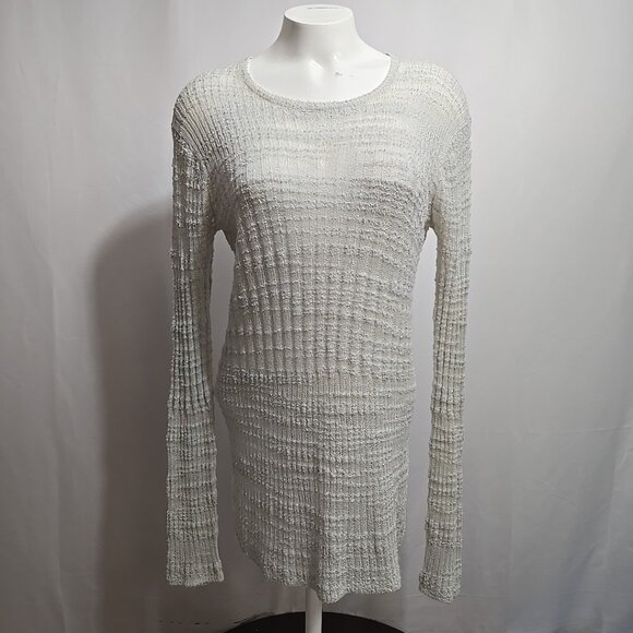 Helmut Lang Eroded Threads Sweater Womens Small Loose Weave Thin Top MSRP $275 - Picture 1 of 10